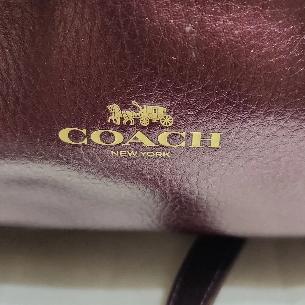 Coach Derby Purple Metallic Leather Backpack - Picture 6 of 16